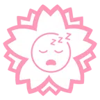 Blumenstempel + schlafendes Gesicht