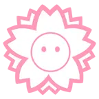 Blumenstempel + Gesicht ohne Mund