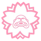 Blumenstempel + sich die Augen zuhaltendes Affengesicht