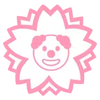 Blumenstempel + Clown-Gesicht