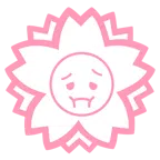 Blumenstempel + würgendes Gesicht