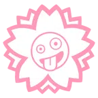 Blumenstempel + irres Gesicht