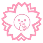 Blumenstempel + ermahnendes Gesicht