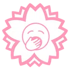 Blumenstempel + gähnendes Gesicht