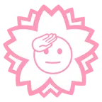 Blumenstempel + salutierendes Gesicht
