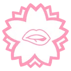 Blumenstempel + auf Lippe beißen