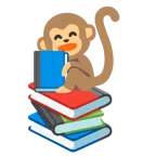 libri + muso di scimmia