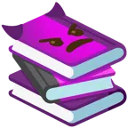 libri + faccina arrabbiata con corna