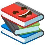 libri + faccina con sorriso e occhi sorridenti