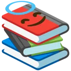 libri + faccina con sorriso e aureola