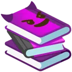 libri + faccina con sorriso e corna