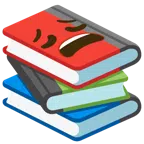 libri + faccina esausta