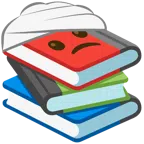 libri + faccina con la testa bendata