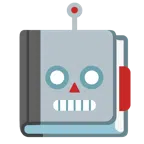 libri + faccina di robot