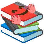 libri + faccina che abbraccia