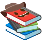libri + faccina con cappello da cowboy