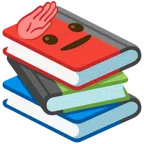 libri + faccina che fa il saluto