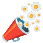Megafon + gelbe Blüte