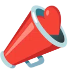 Megafon + rotes Herz