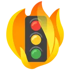Feuer + vertikale Verkehrsampel