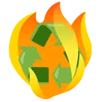 Feuer + Recycling-Symbol