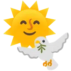 gołąb + słońce z twarzą