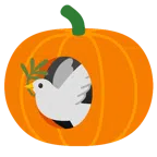 gołąb + dynia na halloween