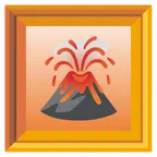 quadro incorniciato + vulcano