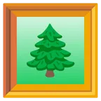 quadro incorniciato + albero sempreverde
