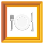 quadro incorniciato + piatto e posate