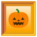 quadro incorniciato + zucca di Halloween