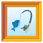 quadro incorniciato + canna da pesca