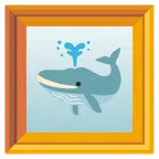 quadro incorniciato + balena che spruzza acqua