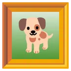 quadro incorniciato + muso di cane