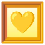 quadro incorniciato + cuore giallo