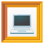 quadro incorniciato + computer portatile