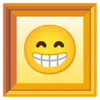quadro incorniciato + faccina raggiante con occhi felici