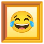 quadro incorniciato + faccina con lacrime di gioia