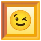 quadro incorniciato + faccina che fa l’occhiolino