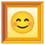 quadro incorniciato + faccina con occhi sorridenti