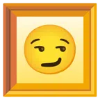quadro incorniciato + faccina con sorrisetto