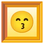 quadro incorniciato + faccina che bacia con occhi sorridenti