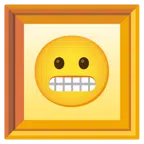 quadro incorniciato + faccina con smorfia