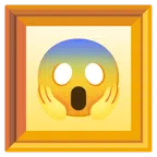 quadro incorniciato + faccina terrorizzata