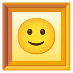 quadro incorniciato + faccina con sorriso accennato