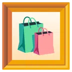 quadro incorniciato + borse della spesa