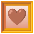 quadro incorniciato + cuore marrone