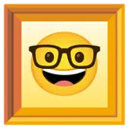 quadro incorniciato + faccina nerd