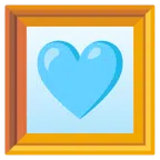 quadro incorniciato + cuore azzurro
