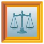 quadro incorniciato + bilancia a doppio piatto
